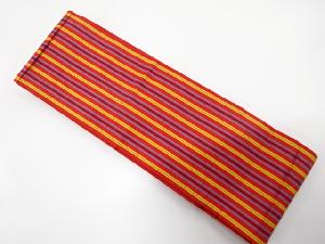 本場筑前博多　縞模様織り出し　半幅帯